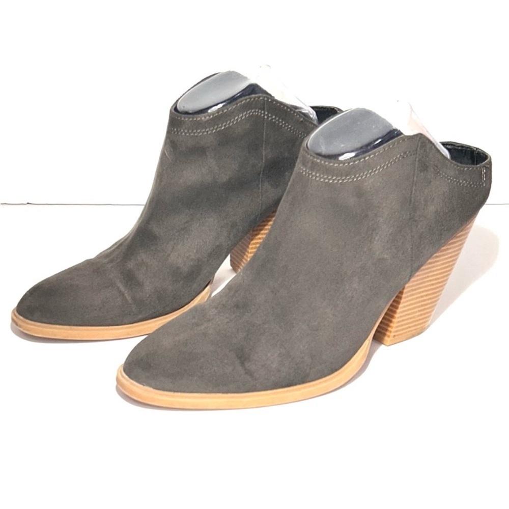 Dolce Vita NEW Women's Nya Grey Suede Leather Heeled Mule Booties Boots Size‎ 11 - Picture 2 of 7